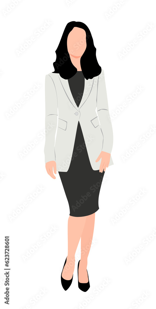 Elegant pretty business woman in formal clothes. Base wardrobe ...