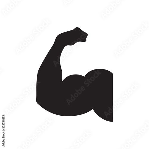 Muscle vector icon. Bodybuilder flat sign design. Biceps symbol pictogram. UX UI icon