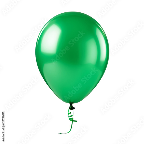 green balloon isolated on transparent background cutout