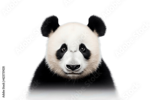 Isolated Shot of a Panda Face on a Transparent Background. Generative AI
