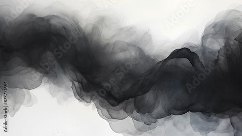 black smoke isolated on black. 3 d render illustration
