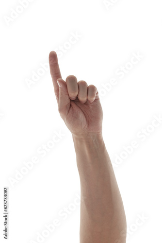 man hand touch gesture isolated on white background © GCapture