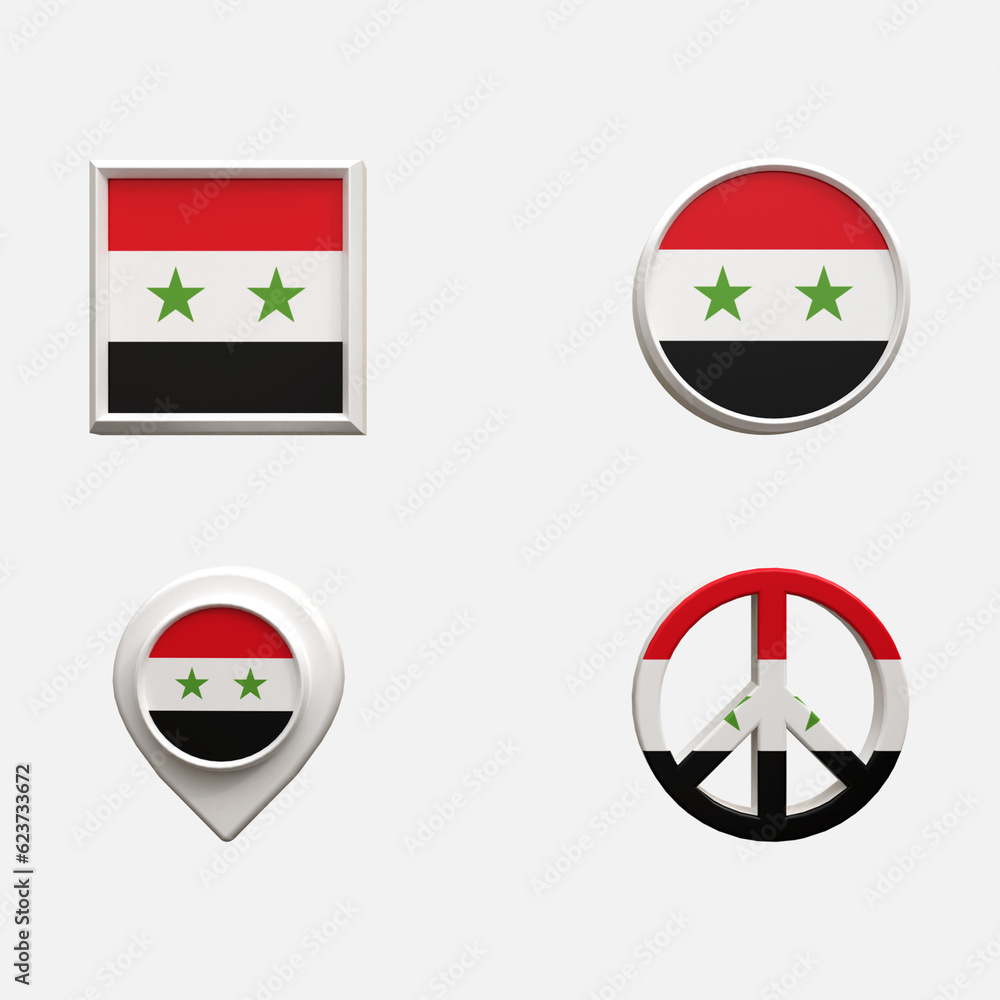 Fototapeta premium 3D Realistic Location map pin gps pointer markers Flag Concept Flag 3d rendering