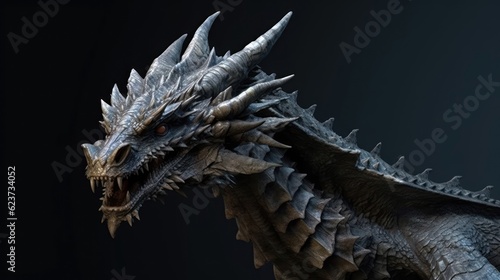 Cinematic View of a White Dragon with Intricate Details AI Generated