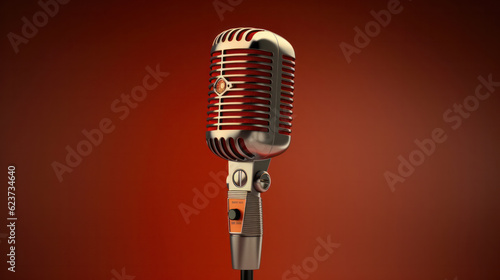 proffesional condenser microphone in the recording studio on color background