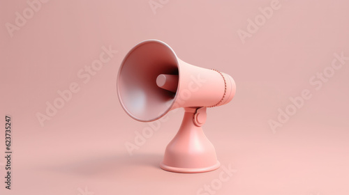 Megaphone speaker or loudspeaker bullhorn for announce promotion, mockup. megaphone icon, render for alert and announcement on color background