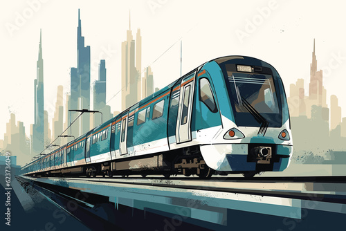 Railway station with modern train