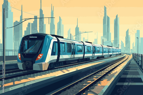 Railway station with modern train