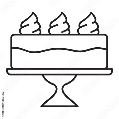 Whipped cream swirl.Cream for cakes. Doodle ice cream. Cream for cakes. Isolated on white background.Outline vector illustration.