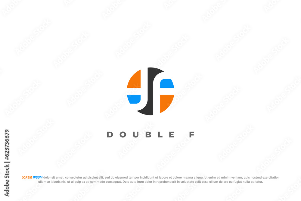 logo letter f double circle logo letter f double circle