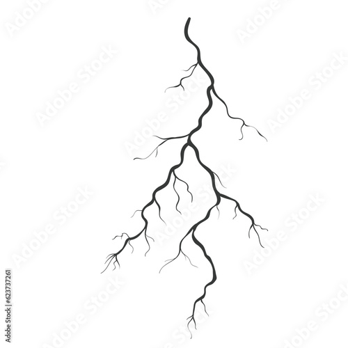 Lightning outline icon, electric flash of power energy and thunderbolts vector illustration. Black thin line strikes of electricity with thunder and light effect in rain weather and thunderstorm