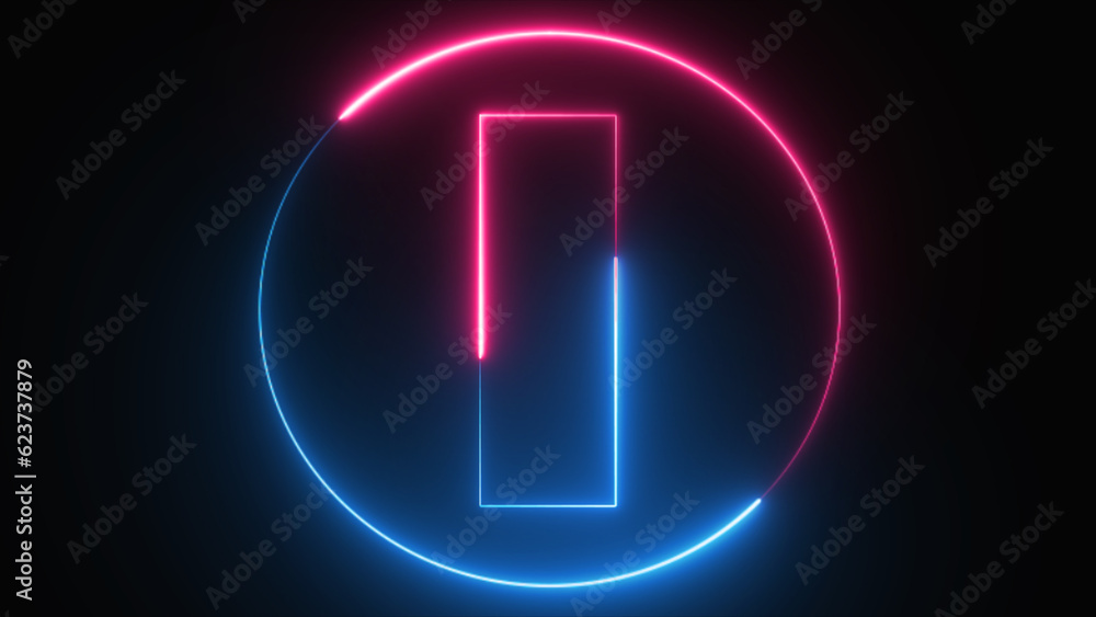 Neon Letter I with neon circle, Neon alphabet I glowing in the dark, pink blue neon light, Shine text I, the best digital symbol, 3d render, Education concept. Neon Letter I with neon circle, Neon alphabet I glowing in the dark, pink blue neon light, Shine text I, the best digital symbol, 3d render, Education concept.