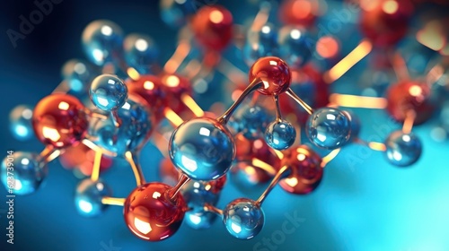Medical Molecule Structure in 3D Illustration
