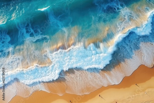 Beautiful Ocean Waves on the Beach for a Natural Summer Vacation Background © Alexander