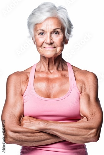 Muscular Elderly Woman Portrait: Strong and Beautiful