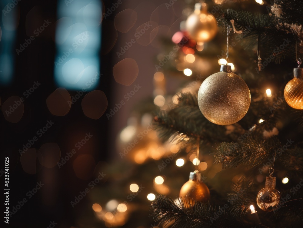 Fototapeta premium Christmas or New Year background. Christmas and new year holidays concept. Generative AI