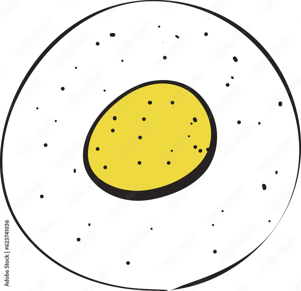Fototapeta premium fried egg icon cartoon drawing doodle icon style element