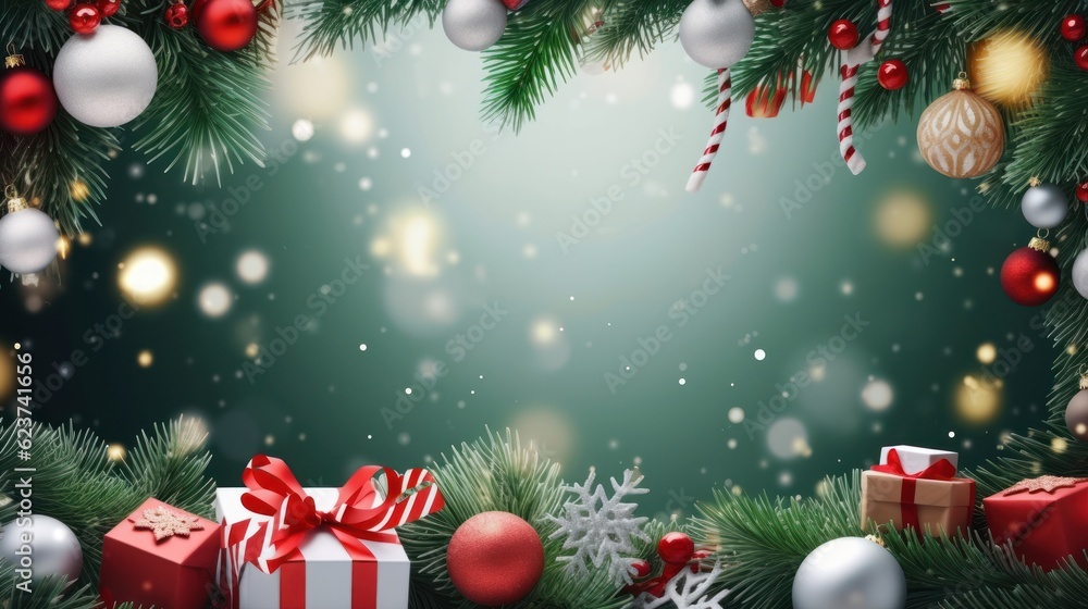 Christmas or New Year background. Christmas and new year holidays concept. Generative AI Christmas or New Year background. Christmas and new year holidays concept. Generative AI