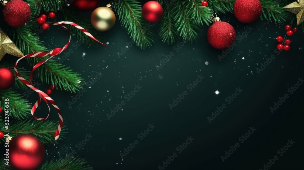 Naklejka premium Christmas or New Year background. Christmas and new year holidays concept. Generative AI