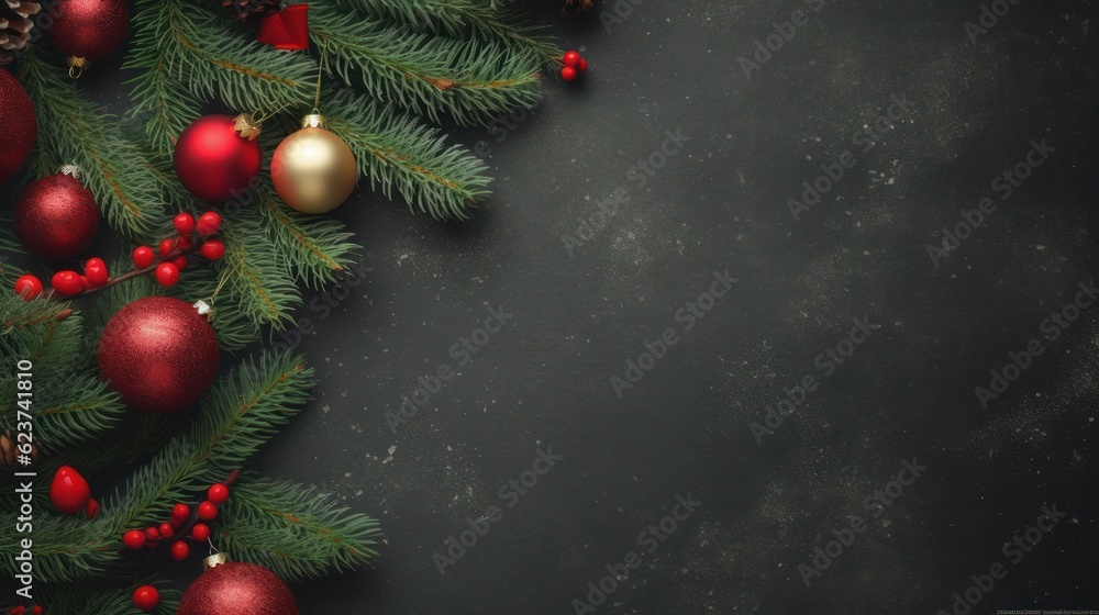 Christmas or New Year background. Christmas and new year holidays concept. Generative AI Christmas or New Year background. Christmas and new year holidays concept. Generative AI