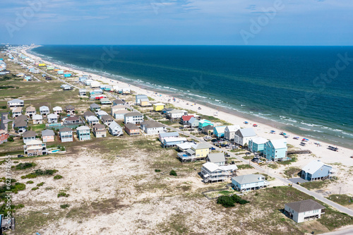 Fototapeta Naklejka Na Ścianę i Meble -  Colourful beachfront homes on Gulf of Mexico in Alabama