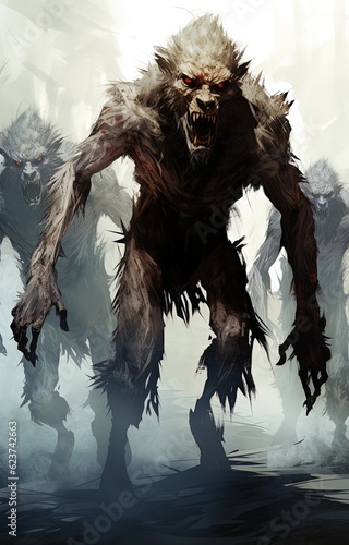 A savage werewolf attacks. Great for fantasy, DnD, RPG, TTRPG, horror and more. 