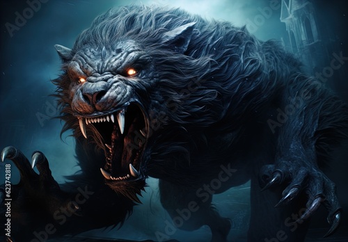 A savage werewolf attacks. Great for fantasy, DnD, RPG, TTRPG, horror and more. 