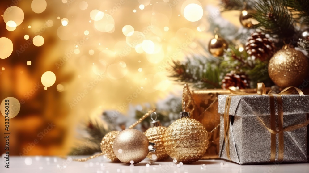 Christmas or New Year background. Christmas and new year holidays concept. Generative AI Christmas or New Year background. Christmas and new year holidays concept. Generative AI