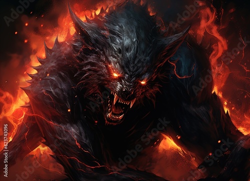 A savage werewolf attacks. Great for fantasy, DnD, RPG, TTRPG, horror and more. 