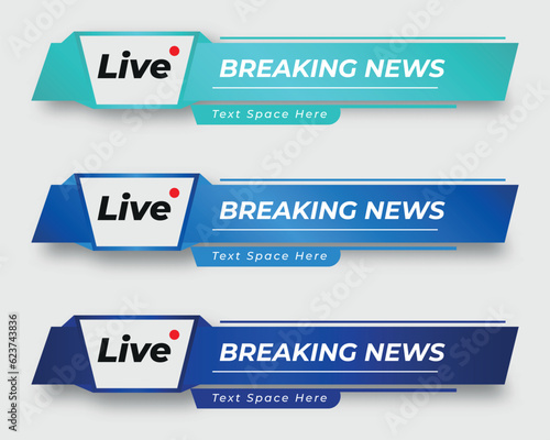 tv news bar. bars newspaper. social media bars. Television broadcast media title banner. title bar