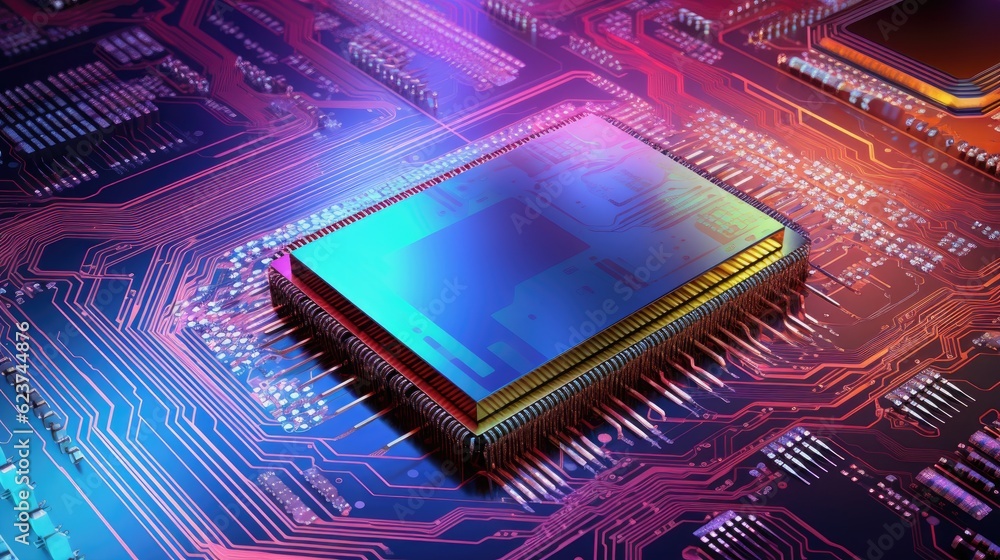 Computer chip semiconductor data abstraction circuit, AI generated Image Computer chip semiconductor data abstraction circuit, AI generated Image