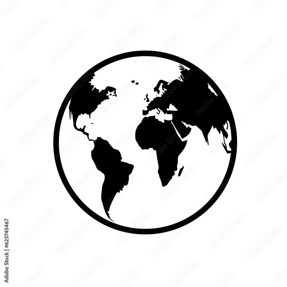 earth globe icon, World, globe, planet - vector icon isolated