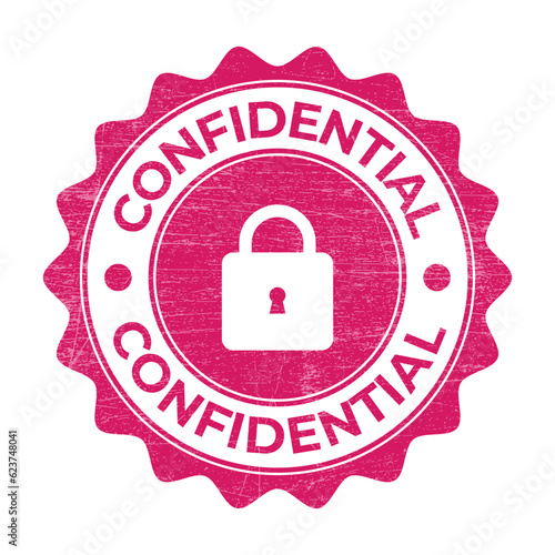 Confidential Rubber Stamp, Confidential Seal, Confidential Badge, Top Secret Vector, Confidential Icon, Vector Illustration With Grunge Texture