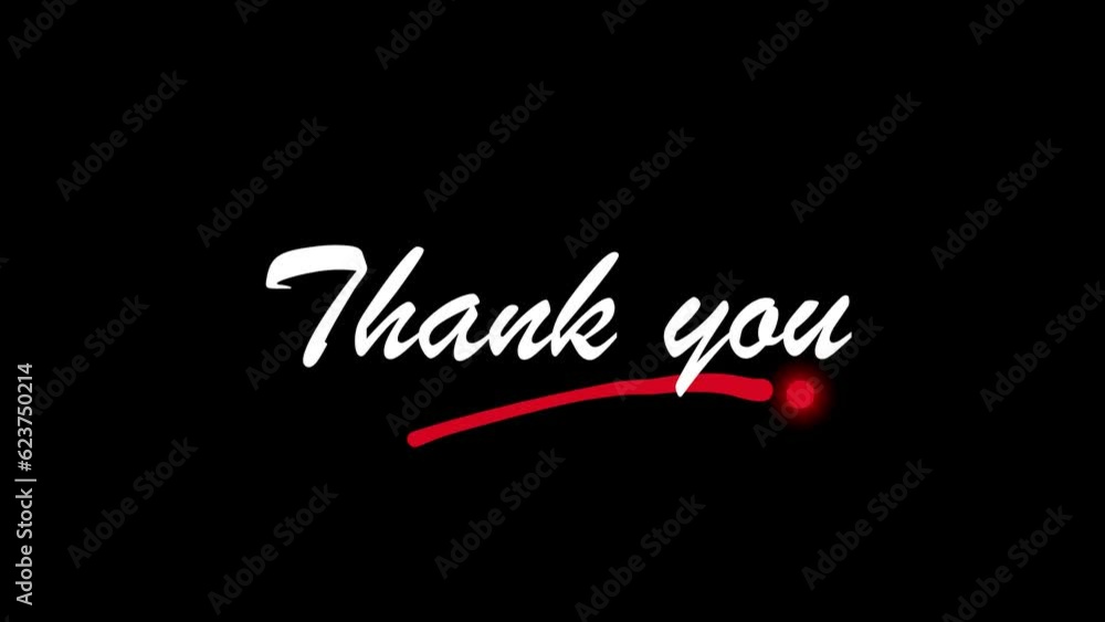 Simple animation of Thank You words for ending of video or other design, in black background. Simple animation of Thank You words for ending of video or other design, in black background.