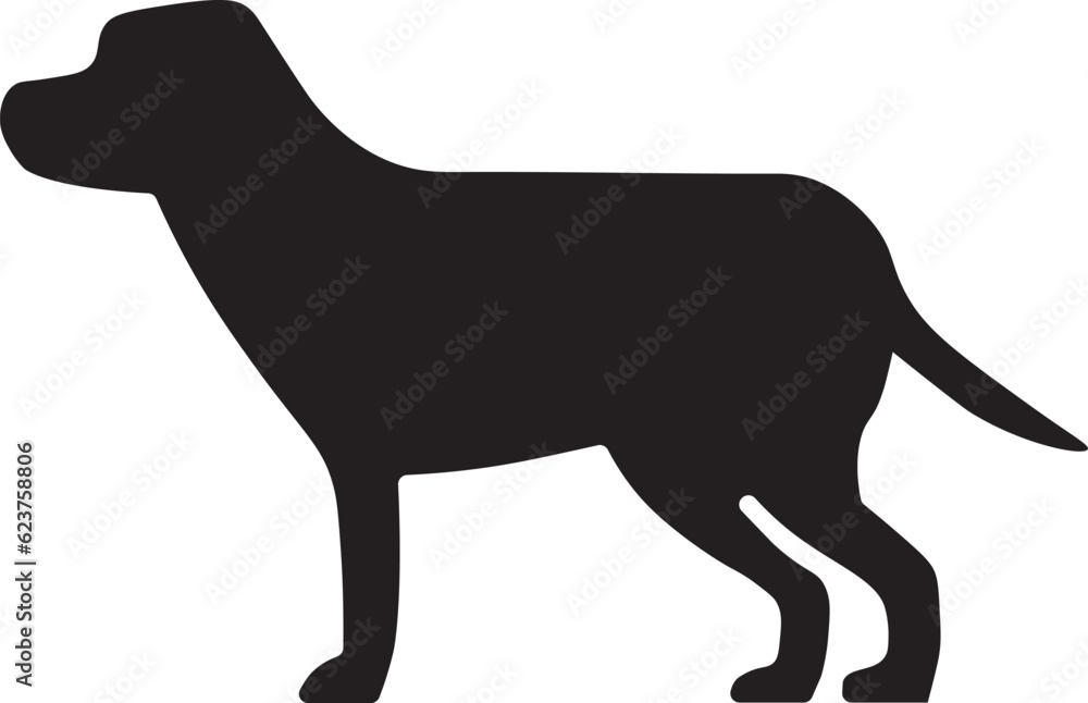 Black dog shape. Dog vector design.