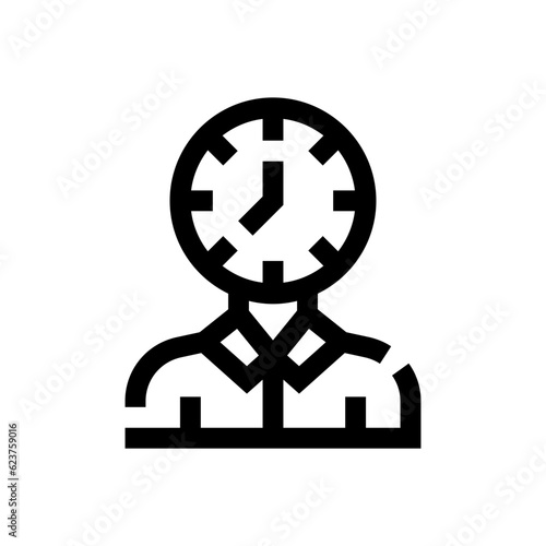 workaholic line icon