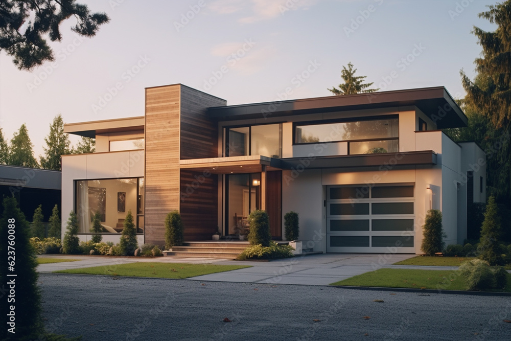 Premium Modern house exterior for real estate business 