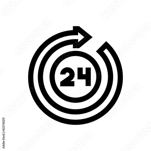 24 hours line icon