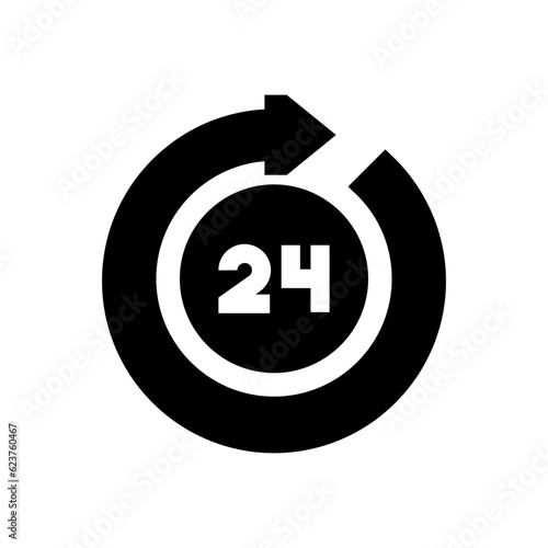 24 hours glyph icon