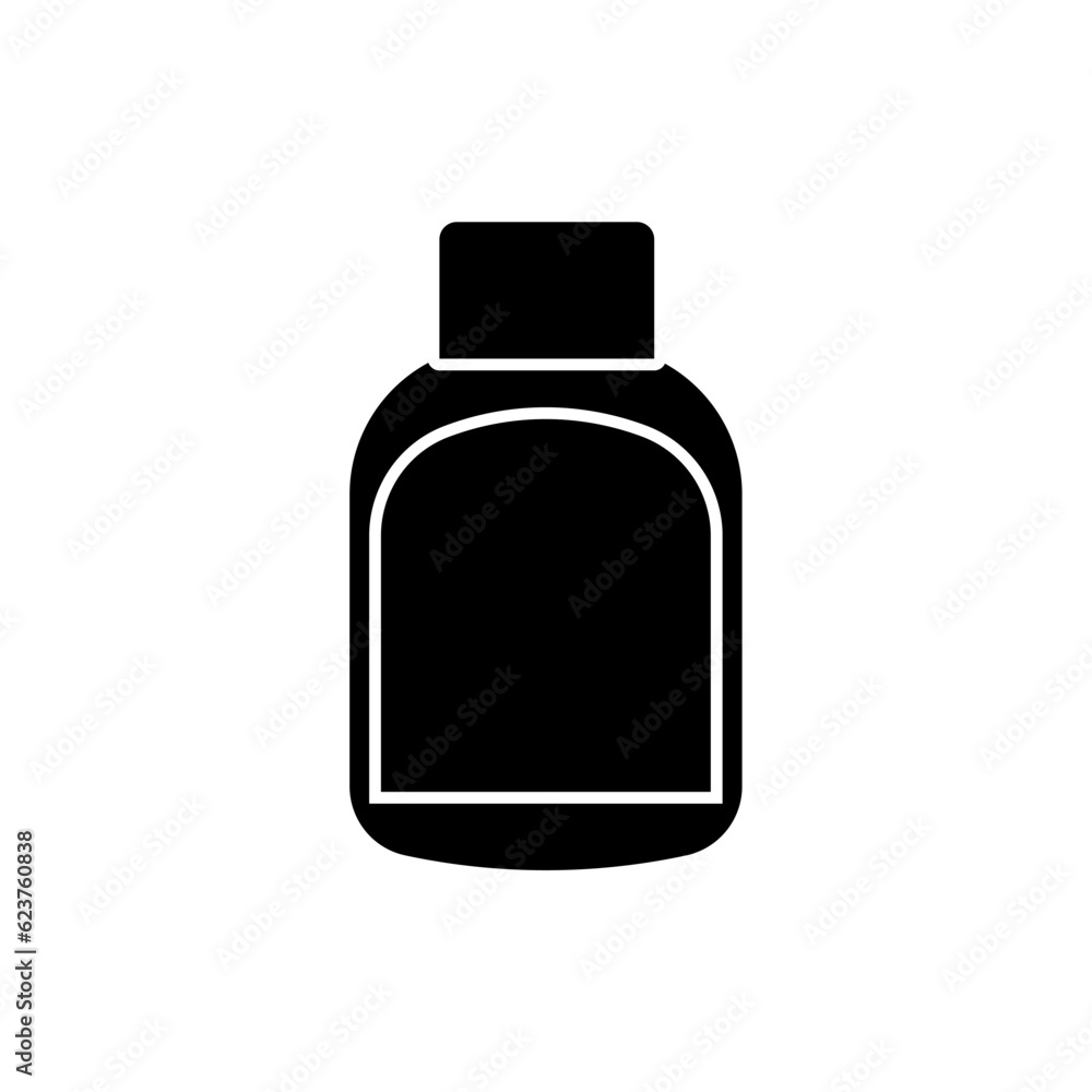 Cosmetic medicine bottle silhouette, skin care product silhouette vector Cosmetic medicine bottle silhouette, skin care product silhouette vector