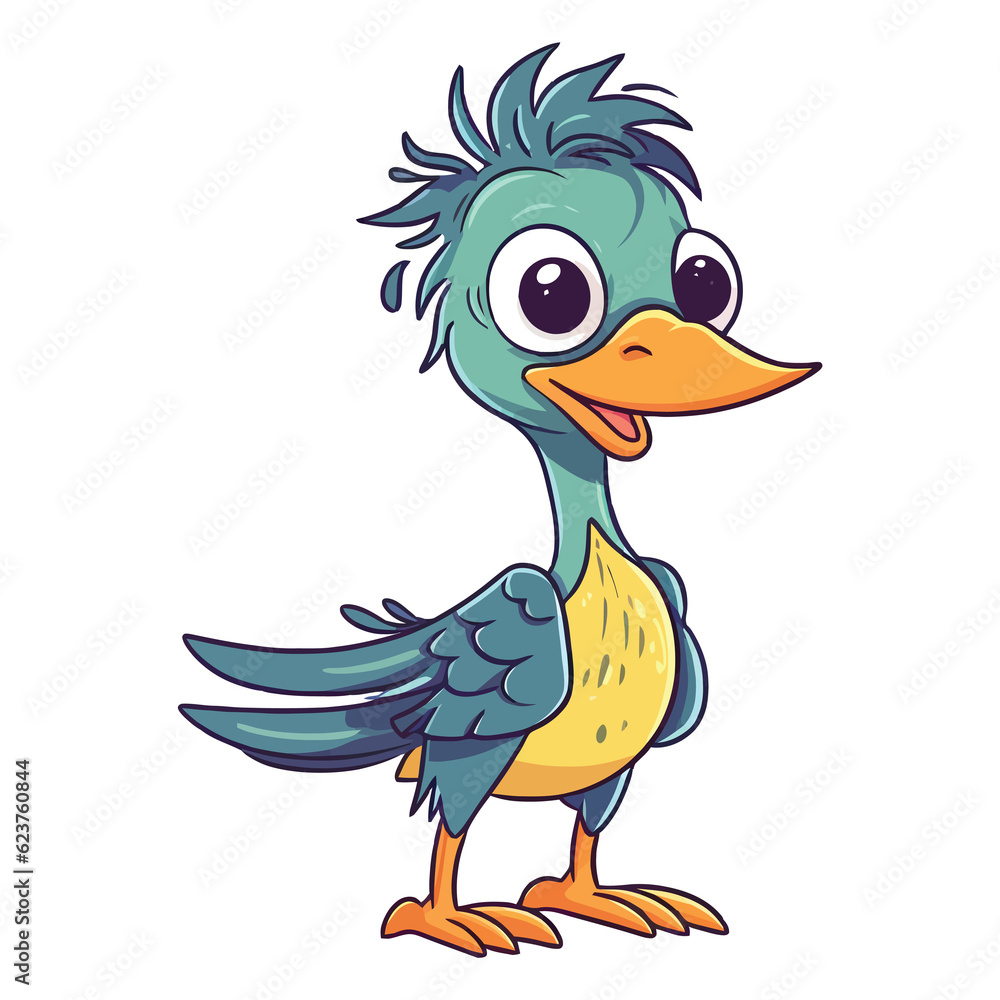 Naklejka premium Cute Troodon Dinosaur 2d Illustration