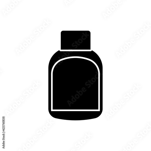 Cosmetic medicine bottle silhouette, skin care product silhouette vector