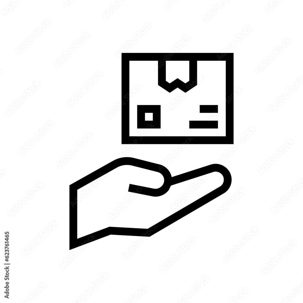 handle with care line icon handle with care line icon