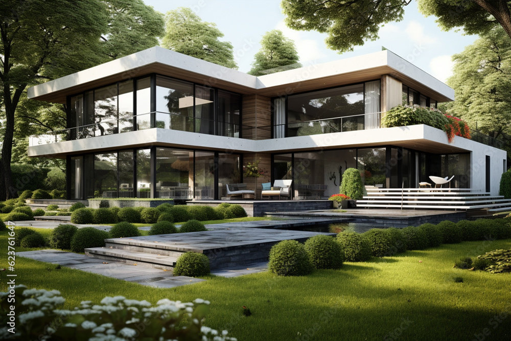 Premium Modern house exterior for real estate business 