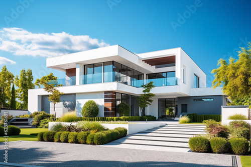 Fotomurale Premium Modern house exterior for real estate business