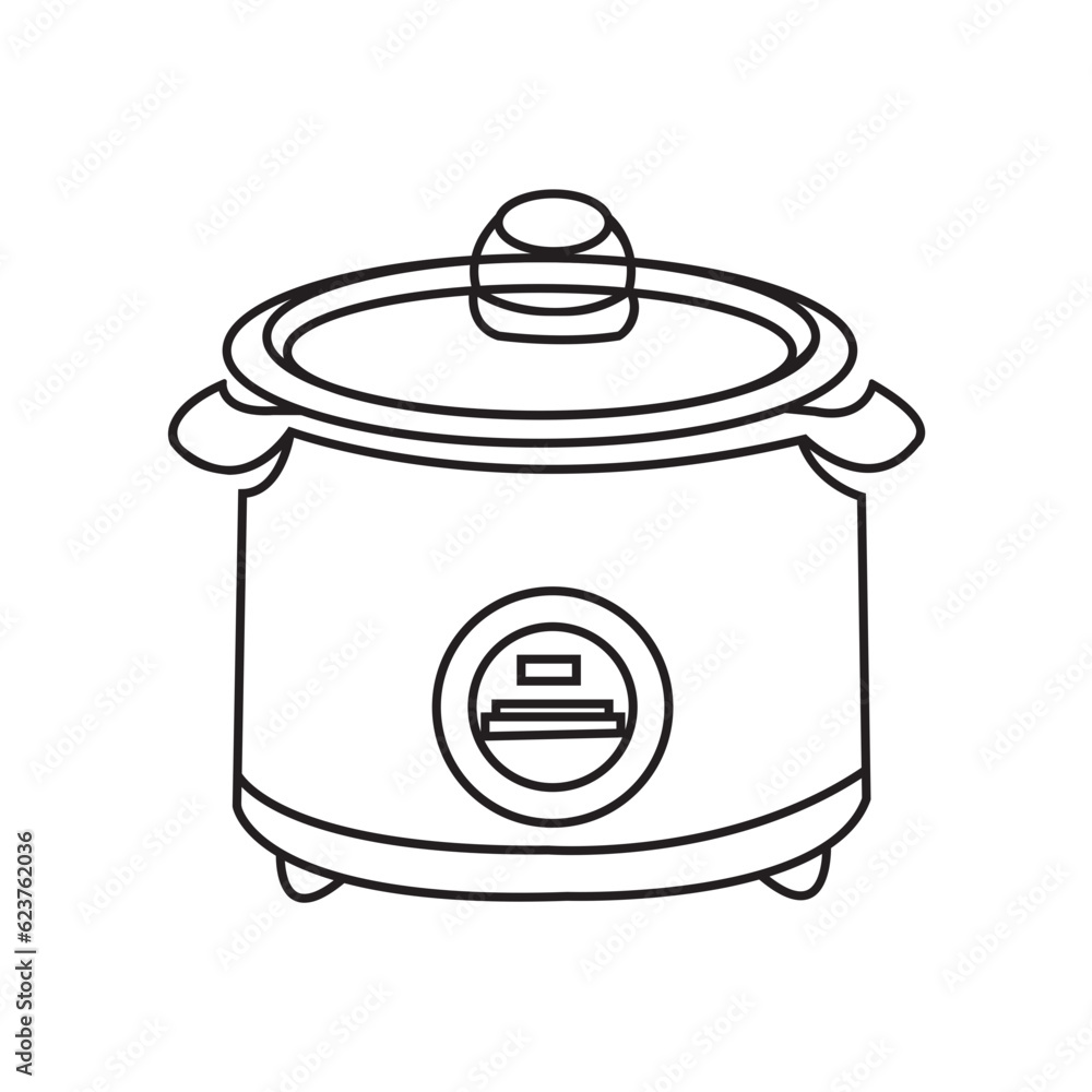 Electric rice cooker vector isolated.rice cooker outline, Hand drawn outline illustration, kitchen appliances element,flat rice electric cooker oven vector.Electric.rice electric cooker oven vector.
Electric rice cooker vector isolated.rice cooker outline, Hand drawn outline illustration, kitchen appliances element,flat rice electric cooker oven vector.Electric.rice electric cooker oven vector.