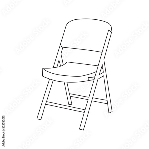 Rocking chair vector hand drawn illustration. Colored furniture for living room. Comfortable home wooden chair.Folding chair with arms vector flat illustration. Colored furniture for those outdoor..

