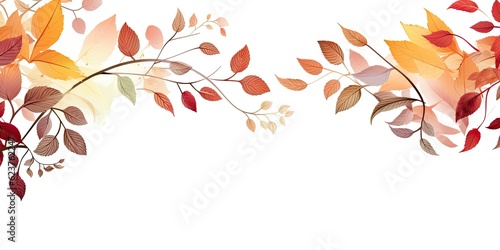  Border of Delicate Autumn Leaves - Embracing the Beauty of the Season - Graceful and Nature-Inspired Ambiance -   Generative AI Digital Illustration