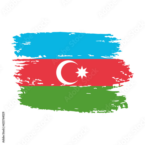 AZERBAIJAN Vector Flag on White