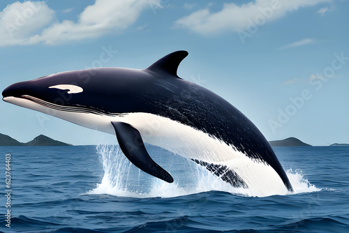 killerwhale in the sea. Generative AI  © AllThat